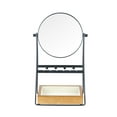thumbnail image 2 of Hives and Honey Lina Round Black Metal Double-Sided Magnifying Mirror with Jewelry Storage, 2 of 7