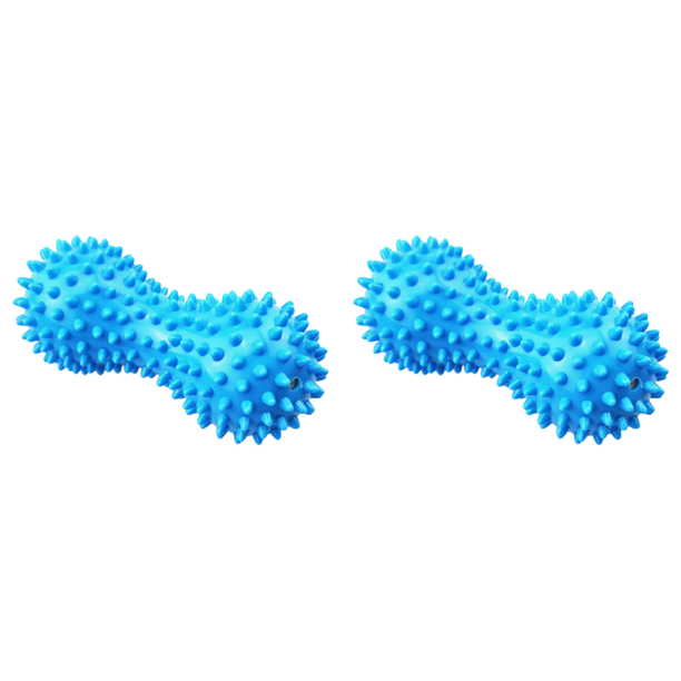 Bola de masaje de cacahuete con bolas puntiagudas para reflexología y estrés (Azul)