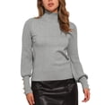 thumbnail image 1 of TOP DE MUJER INSPIRE CHIC Suéter de punto de manga larga con cuello alto y elasticidad M Gris, 1 of 4