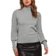 thumbnail image 1 of TOP DE MUJER INSPIRE CHIC Suéter de punto de manga larga con cuello alto y elasticidad M Gris, 1 of 4