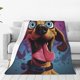 thumbnail image 1 of Balery Cartoon Big-Eyed Dog Manta de Felpa Suave y Acogedora – Cobija de Franela Aterciopelada para Cama, Lavable y Cálida para Sofá, Mascotas, Transpirable-80"x60", 1 of 7