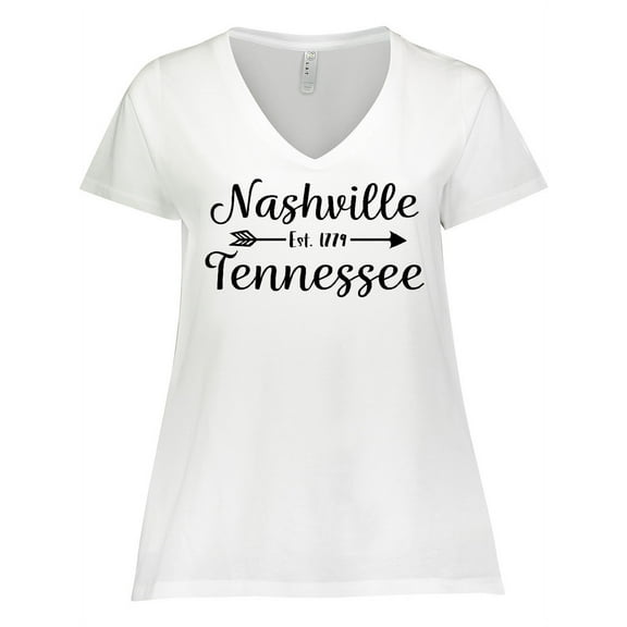 Inktastic Nashville Tennessee Est.1779 Women's Plus Size V-Neck T-Shirt