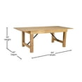 thumbnail image 4 of Flash Furniture Hercules 7' x 40" Rectangular Antique Rustic Light Natural Solid Pine Folding Farm Table, 4 of 11