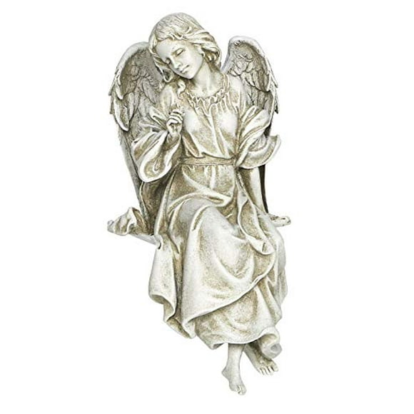 Joseph's Studio by Roman - Sitting Angel Statue, 12.75" H, Memorial Garden Collection, Resin and Stone, Decorative, Religious Gift, Home Outdoor and Indoor Decor, Durable, Long Lasting