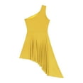 thumbnail image 6 of Alvivi Women One Shoulder Praise Dancewear Liturgical Lyircal Dance Tunic Overlay Dress Yellow XXL, 6 of 7