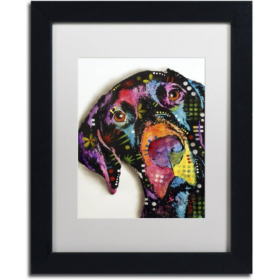 Trademark Fine Art "Pointer" Canvas Art by Dean Russo, White Matte, Black Frame