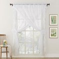 thumbnail image 1 of No. 918 Quinn Ruffled Floral Lace Sheer Rod Pocket 5-piece Curtain Set, White, 58x84, 1 of 7