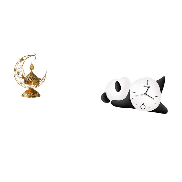 Quemador de incienso árabe,Quemador de incienso árabe de Oriente Medio,Reloj de pared,Reloj de pared Panda Decoración del hogar Lindo Creativo,Reloj de pared con forma de panda,moderno y