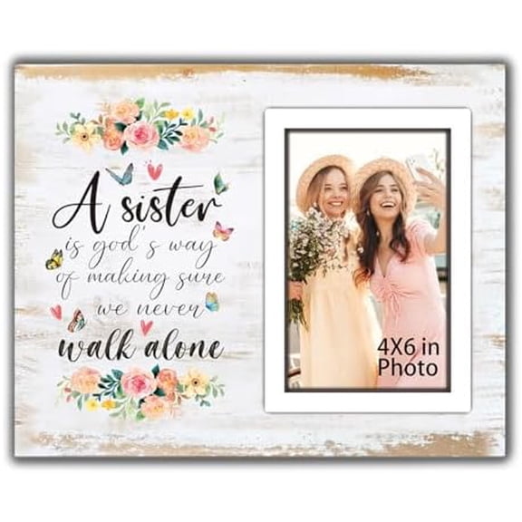 Sisters Gifts from Sister Mothers Day Gifts for Sister from Brother Sister Picture Frame Best Friend Bff Birthday Gifts for Sister in Law Soul Sister Gifts 8x10 in Photo Frame Wall Tabletop Decor