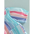 thumbnail image 6 of Bagilaanoe Newborn Baby Girl Rompers Rainbow Striped Print Short Sleeve Bodysuit 3M 6M 12M 18M Infant Summer One Piece Jumpsuit, 6 of 8
