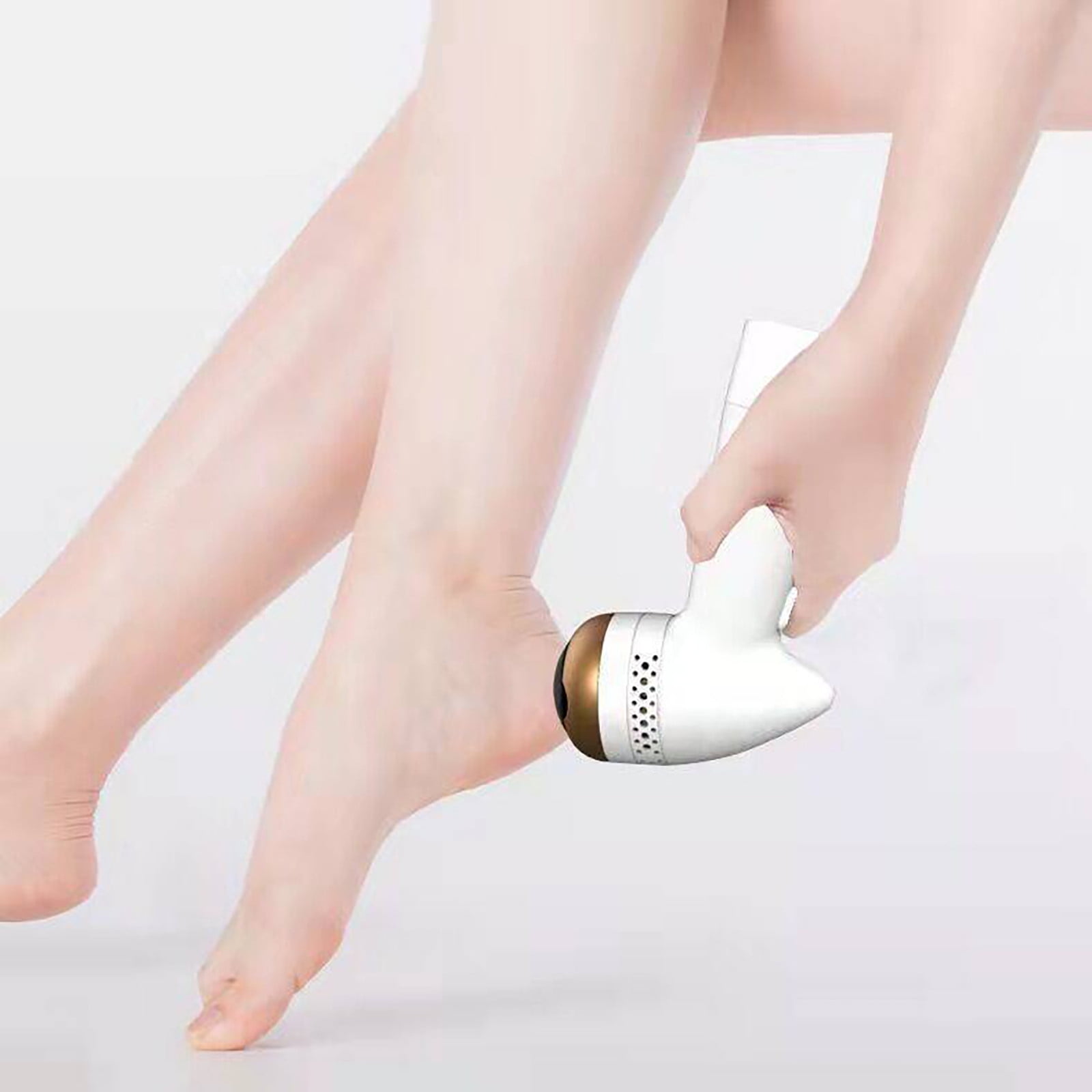 SPOORYYO USB Rechargeable Electric Callus Remover with 3 Grinding Heads and Vacuum Suction for Gentle Pedicure at Home