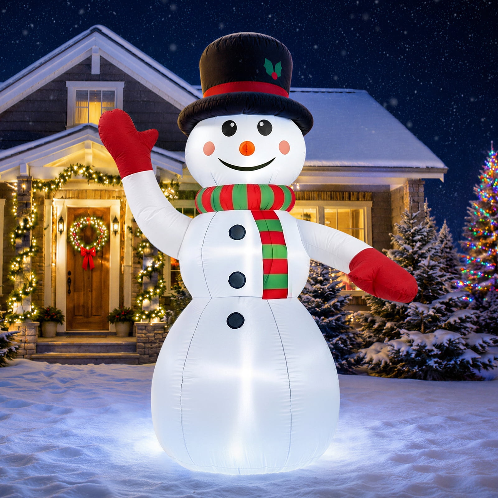 Best Choice Products 4-Piece 2D Lighted Snowman Family Set with