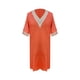 thumbnail image 2 of Vestido de mujer con cuello en V, costuras de encaje y manga media: vestido ligero y casual de verano con diseño clásico, 2 of 4