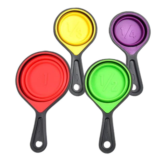 Set de tazas y cucharas Portátiles Multicolores para medición en tazas 4pcs Sunnimix juego de taza medidora plegable
