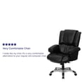 thumbnail image 2 of High Back Black Leather OverStuffed Executive Swivel Chair with Fully Upholstered Arms, 2 of 9