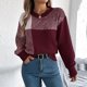 thumbnail image 1 of Suéter de cuello redondo para mujer, suéter de manga larga con cuello redondo, tops de acrílico para mujer, 1 of 8