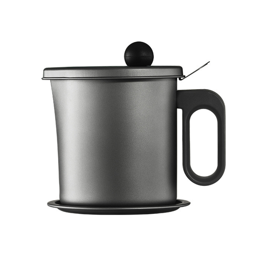 Grease Strainer and Container 1.7L Iron Bacon Grease Catcher Cooking
