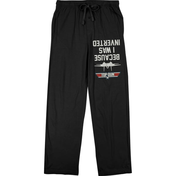 Top Gun Inverted Quote Men's Black Drawstring Sleep Pajama Pants-M