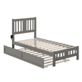 thumbnail image 2 of AFI Tahoe Twin Wood Platform Bed with Headboard Footboard & Twin Trundle, Grey, 2 of 7