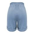 thumbnail image 6 of adviicd Womens Plus Size Shorts Casual Elastic Waist Drawstring Comfy Lightweight Quick Dry Summer Shorts with Pockets Blue, M, 6 of 8