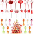 thumbnail image 1 of SRIZIAN 26Pcs Christmas Food Picks Fruit Forks, Lunch Bento Box Fruit Picks Mini Fruit Toothpicks for Cake Dessert Snacks Party Christmas Decor, Random Color, 1 of 7