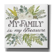 Epic Graffiti 'My Family Is My Treasure' by Deb Strain, Giclee Canvas Wall Art, 26"x26"