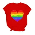 thumbnail image 4 of JIRNDf T-Shirt pour Femmes Hauts Tendance Été Imprimé Floral Col Rond Décontracté Manches Courtes Confortable Élégant Mignon T-Shirts Graphiques pour Femmes Chemises Rouge P, 4 of 4
