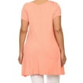 thumbnail image 4 of Women's Casual Plus Size Solid Color Blouse Tunic Top Shirt, 4 of 4