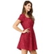 thumbnail image 4 of Vestido de Manga Corta Allegra K estampado Floral de Corazón rojo XS, 4 of 6