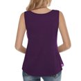 thumbnail image 4 of Usmixi Womens Tank Tops Mesh Patchwork Fashion Going out Lightweight Tunic Vest Shirts Summer Trendy Solid Scoop Neck Sleeveless Shirts Blouse Purple XXL, 4 of 7