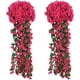 thumbnail image 2 of Flores artificiales colgantes para exteriores, hiedra violeta, plantas y flores colgantes falsas para el hogar, bodas, jardín, patio, cestas colgantes, guirnalda de glicina, ramo de orquídeas,, 2 of 8
