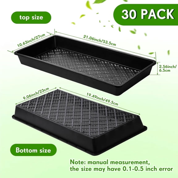 36 Pack 1020 Mesh Bottom Plant Trays Plastic Seed Tray Black Reusable Seedling Starter Trays  Microgreens Growing Trays for Outside and Inside Planting