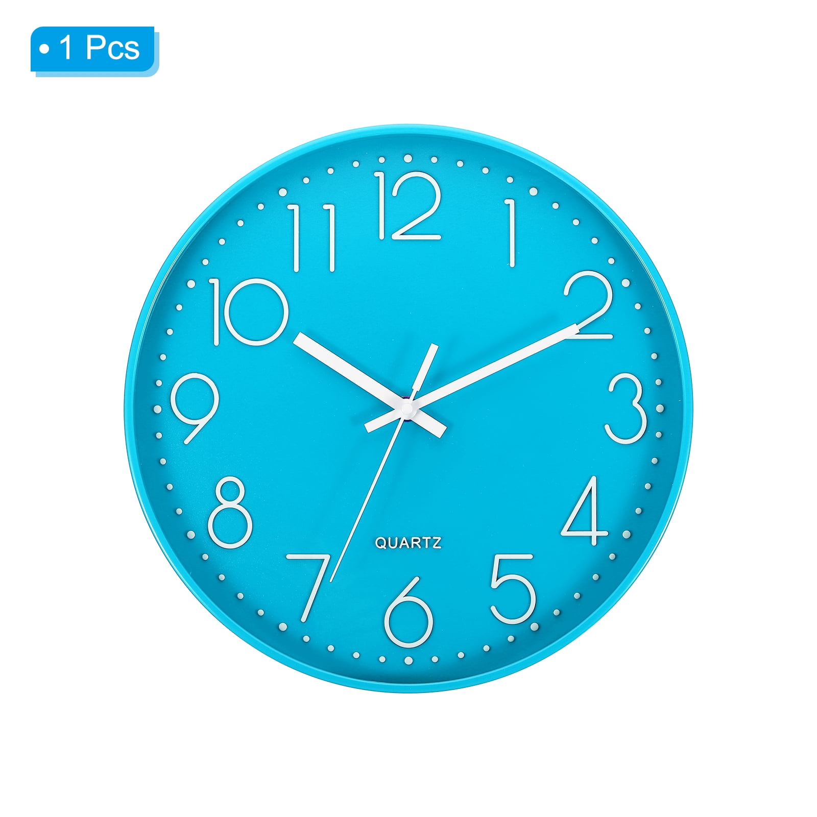 Uxcell 12" Wall Clock Battery Operated Silent Non Ticking Round Clock, Light Blue