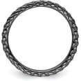 thumbnail image 2 of Solid Sterling Silver Stackable Expressions Black-plated Criss-cross Ring - Ring Size 9.0, 2 of 7