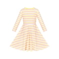 thumbnail image 2 of Robe Fille Manches Longues Rayée Jaune Coton Décontractée Usage Quotidien 4 Ans, 2 of 6