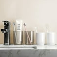 thumbnail image 2 of Travel Toothbrush Case and Carrier, 4 In 1 Toothbrush Holder Set Includes 4 Cups, Blue - Brown, 2 of 9