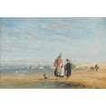 thumbnail image 2 of David Cox 24x18 Gold Ornate Framed and Double Matted Museum Art Print Titled - Calais Beach with Shrimpers and a Dog, 2 of 4