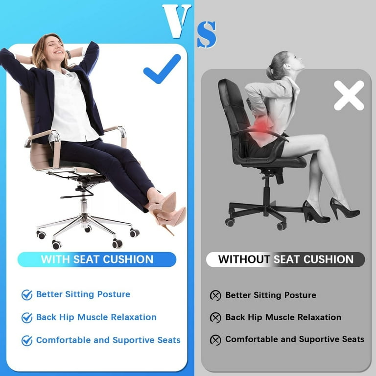 Extra Large Gel Seat Cushion - Non-Slip Orthopedic Gel & Coccyx Cushion for  Tailbone Pain - Office Chair Wheelchair Car Seat Cushion - Sciatica 