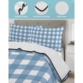 thumbnail image 4 of Blue White Plaid Twin XL Size Down Alternative Comforter, Lightweight Comforter Quilt Bedding Set with Pillow Shams Gradient Geometric Buffalo Checkered All Seasons Bed Comforter Duvet Insert 68"x98", 4 of 7