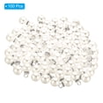 thumbnail image 3 of Unique Bargains Pendentifs Perles Factices 14 mm, Lot de 100 Perles Rondes Imitation Perle avec Strass, Beige Argenté, 3 of 6