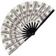 thumbnail image 1 of Ventilador plegable GloFX Money Stack Rave Clack, tamaño grande, 63,5 x 33 cm, 1 of 6