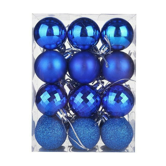 PENGXIANG 24 Pcs/Set 4cm Christmas Tree Ornament Increase Atmosphere Decorative Scene Layout Lightweight with Rope Christmas Tree Decoration Shiny Reflective Classic Balls for Christmas