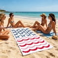 thumbnail image 3 of 4th of July Patriotic Beach Towel, Oversized Quick Dry Absorbent Bath Cloth, Soft Skin Friendly Fabric for Seaside Vacation Outdoor Holiday Use, A, 3 of 6