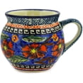 thumbnail image 3 of Polish Pottery 6 oz Bubble Mug (Poppies Theme) Signature UNIKAT Hand Painted in Boleslawiec, Poland + Certificate of Authenticity, 3 of 6