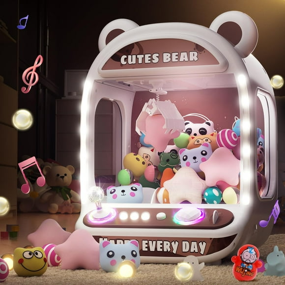 Skirfy Claw Machines for Kids,Arcade Games Mini Vending Machine with Squishy Fidget Toys,Unicorns Toys for Girls Age 6+,Candy Machine Candy Dispenser Machine,Claw Game Machine,Birthday
