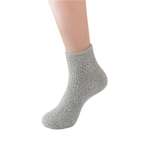 

christmas socks for women 1 Pairs Winter Candy Color Tube Socks Coral Socks Floor Socks Solid Color Warm Socks