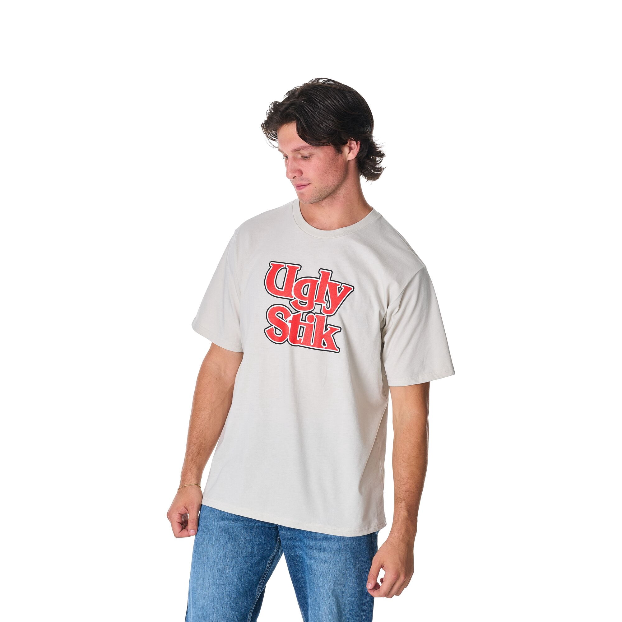 Ugly Stik Logo Short Sleeve T-Shirt, Grey, Size XXL
