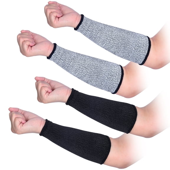 GJX Arm Protectors for Thin Skin and Bruising Level 5 Cut Resistance Forearm Sleeves 10" Comfortable for Women Men Garden Repair Work (2 Pairs)