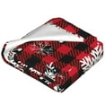 thumbnail image 2 of Salouo Snowflakes On A Buffalo Plaid Christmas Print Bed Blankets,Flannel Blanket Comfortable Air Conditioning Blanket Lightweight Blanket for Sofa Bed Travel & Couch -40"x30", 2 of 8