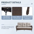 thumbnail image 5 of Bellefurn Patio Sofa Patio Furniture Sofa Set,Outdoor 3 Seater Couch with Coffee Table and Thick Cushions for Outdoor,Garden,Lawn,Backyard, 5 of 9